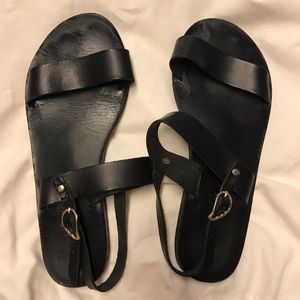 Ancient Greek Clio black sandals
